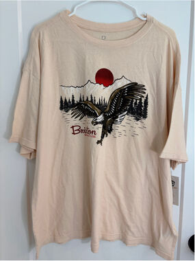 NWT Brixton Oversized Fit Eagle Graphic Tee - Cream / Size Large - Unisex